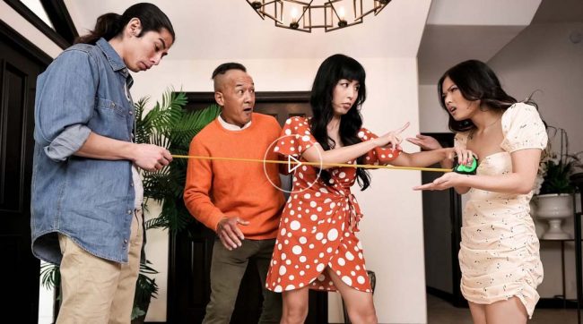 This is the poster image for Measuring Up Marica Hase & Lulu Chu & David Lee & Chong Dong Brazzers Exxtra video