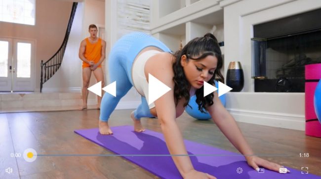 This is the poster image for Advanced Yoga For Pervs Dani Valentina & Oliver Flynn Brazzers Exxtra video